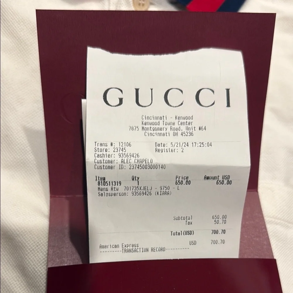 Gucci Cream Polo with Red and Blue Accents - Picture 4 of 4